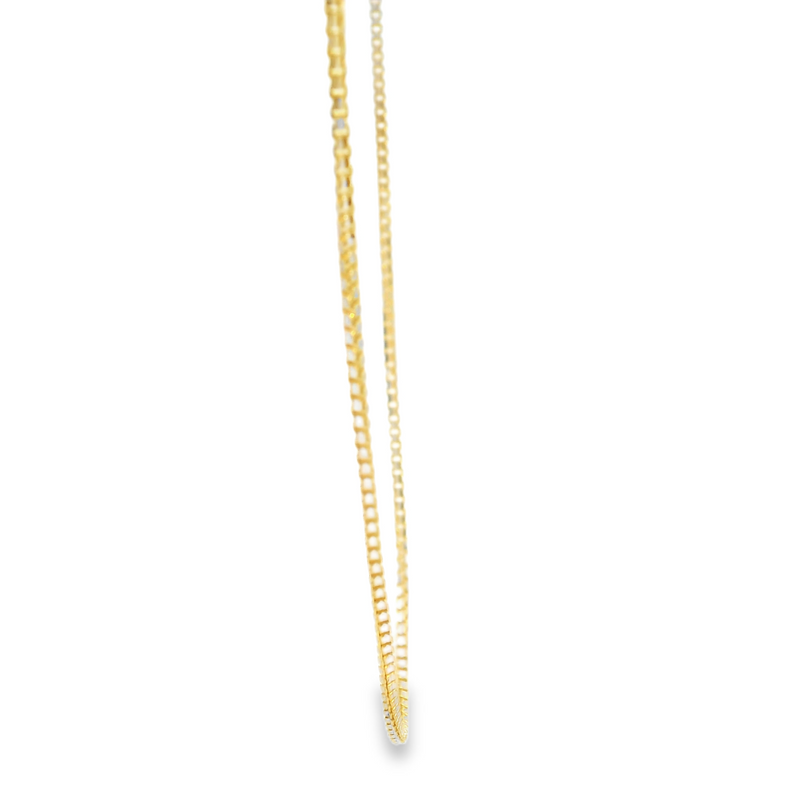 10K Two Tone Diamond Cut Box Chain 16"