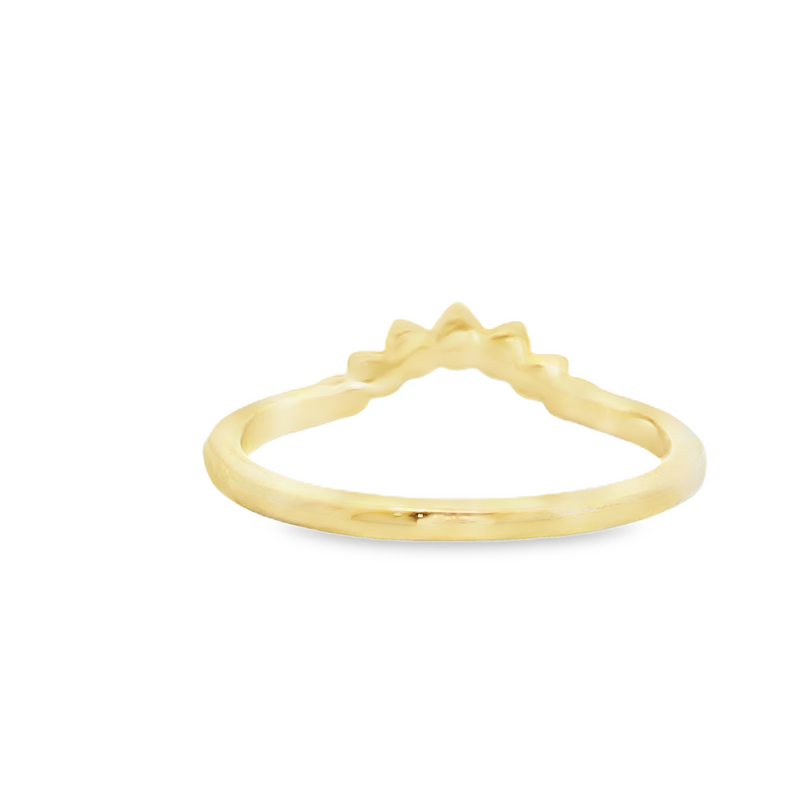 14K YG Curved Diamond Band