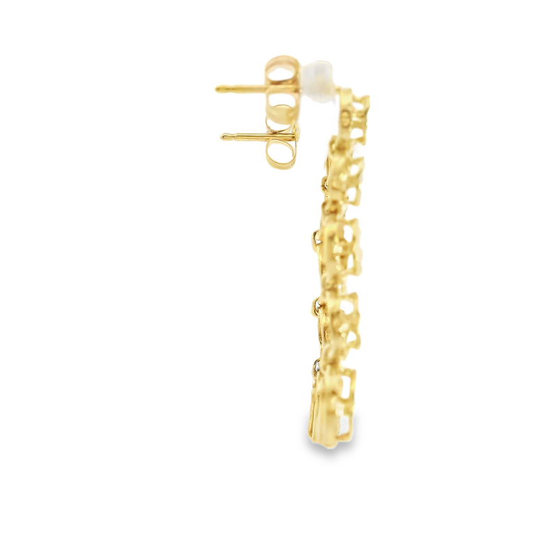14K YG Dangle Diamond Cut Earrings