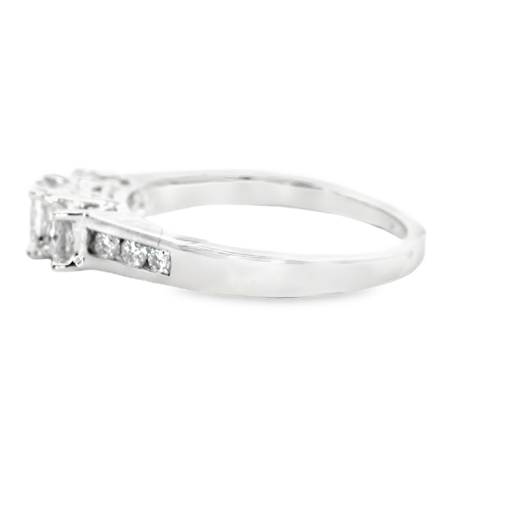 14K WG 3- STONE DIAMOND BAND