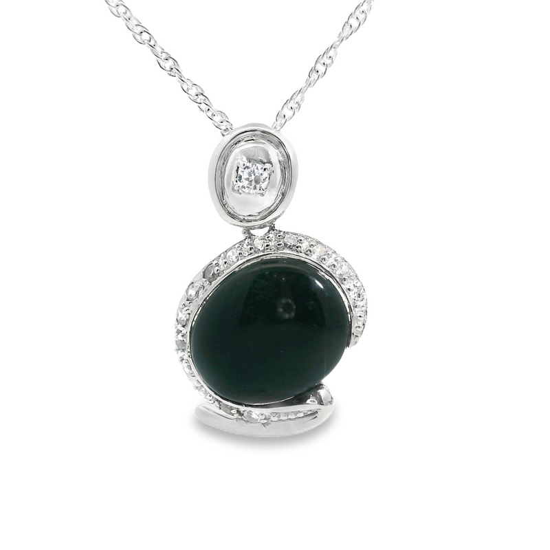 Sterling Silver Black Onyx Pendant & Chain