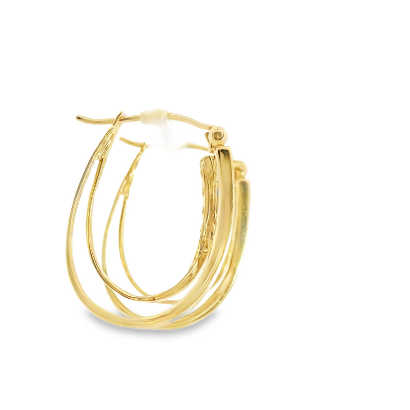 10K YG Sapphire & Diamond Hoop Earring