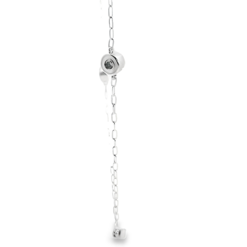10K WG Enamel & Diamond Station Necklace