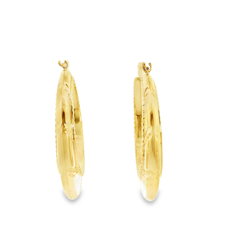 14K YG Hoop Earrings.