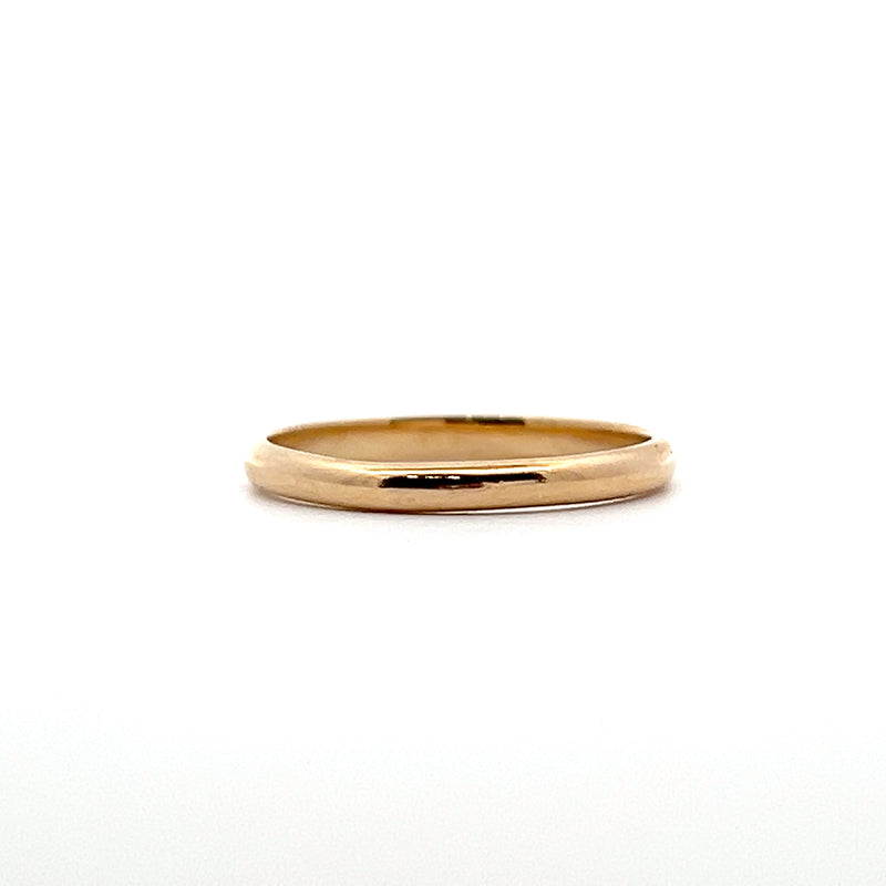 14K YG 2.0mm Half Round Wedding Band