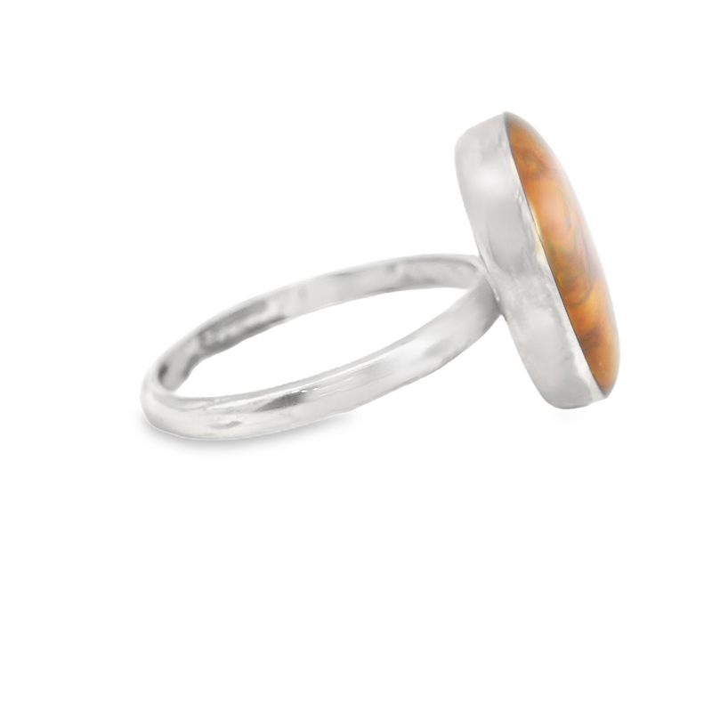 Sterling Silver Pressed Flower in Resin Ring