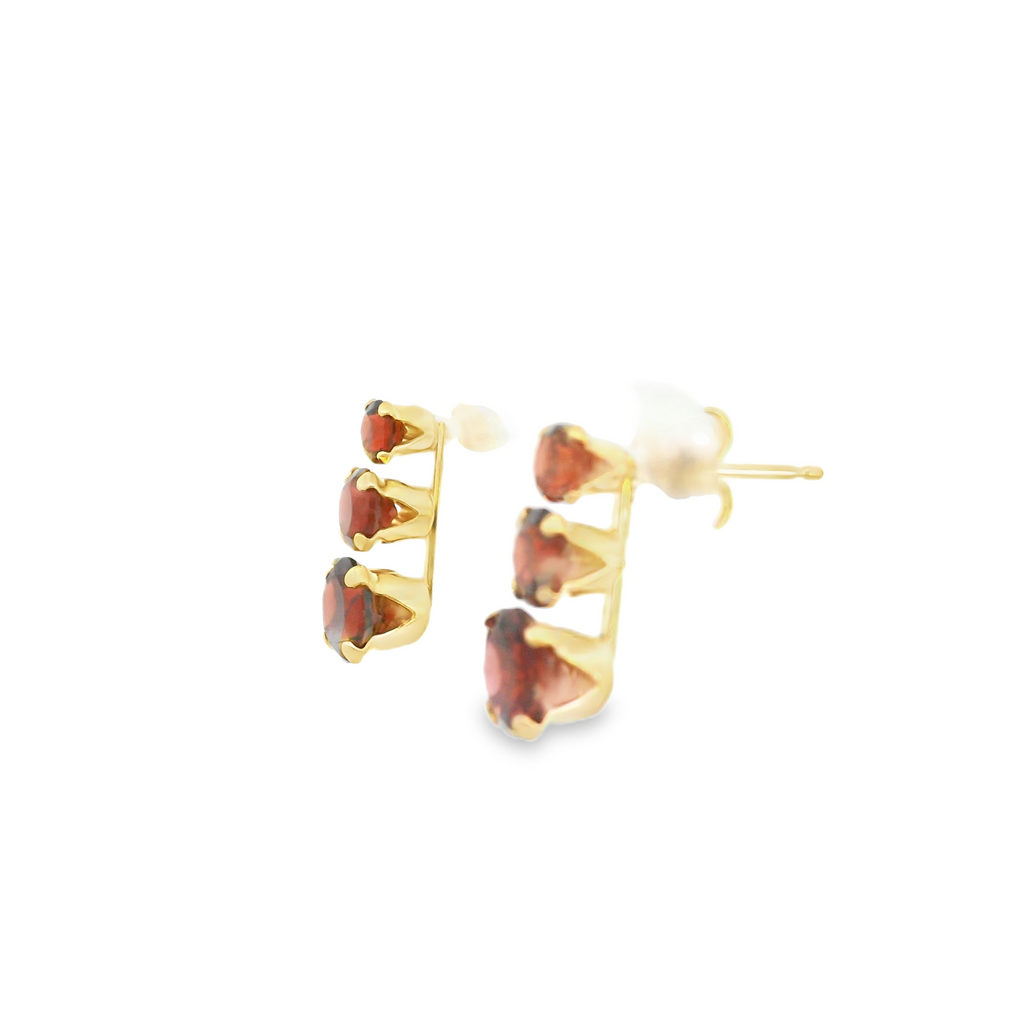 14K YG Garnet Earrings