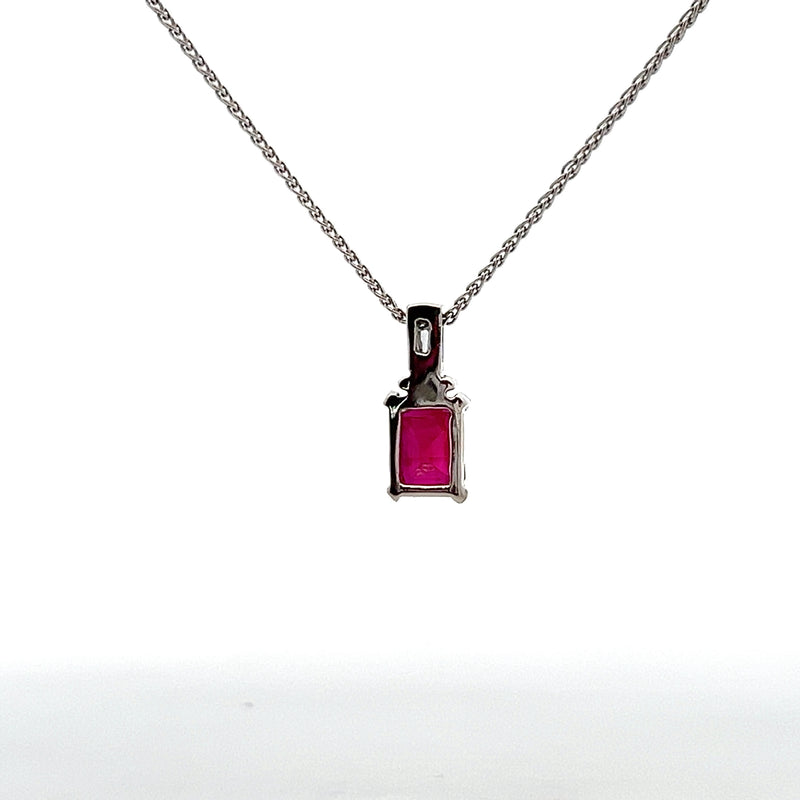 14K WG Ruby & Diamond Pendant