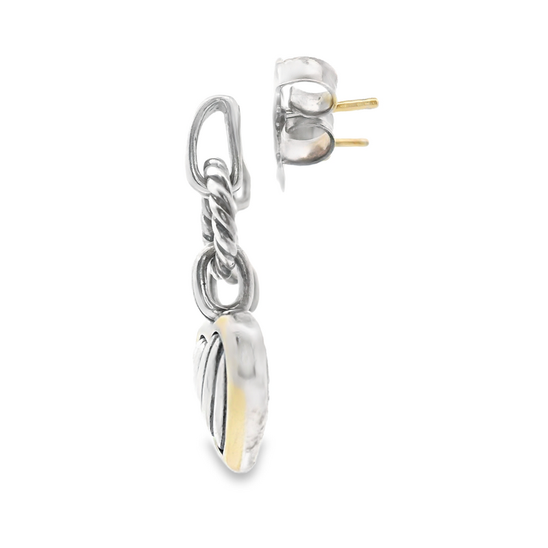 David Yurman Sterling Silver & 18K Yellow Gold Dangle Earrings
