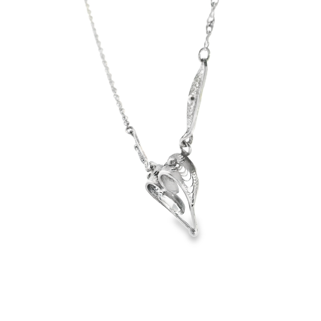 Sterling Silver Heart Necklace 15"