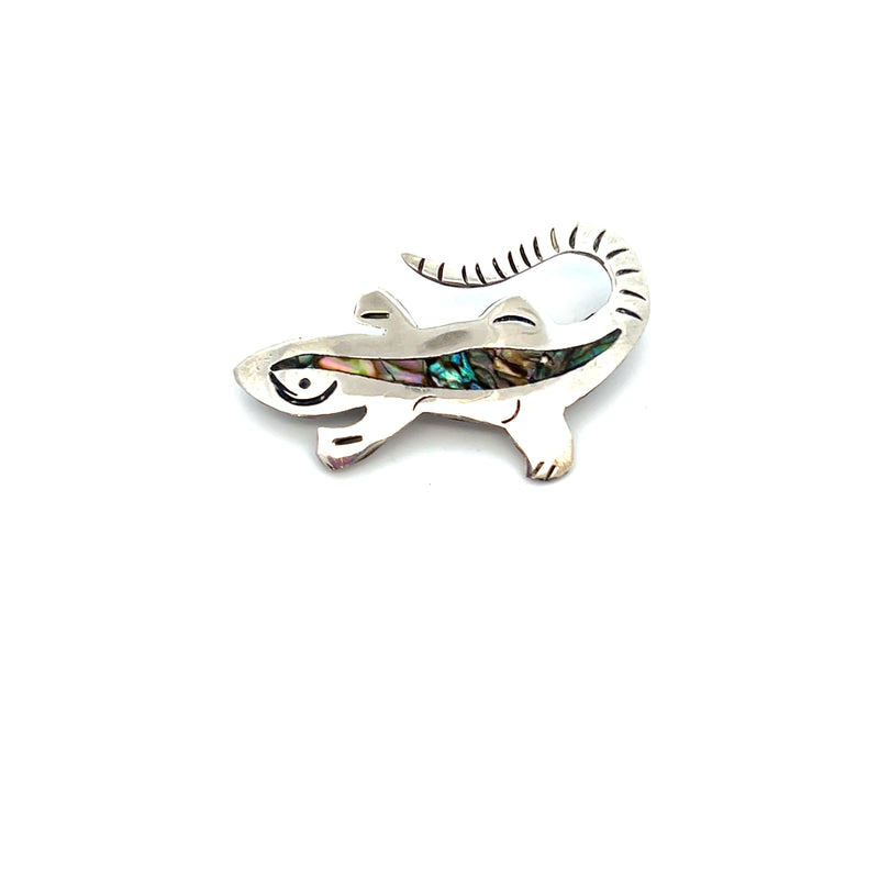 Sterling Silver Abalone Lizard