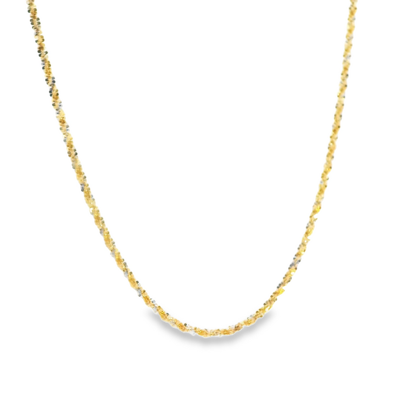 22K Two Tone Fancy Twisted Chain 20"