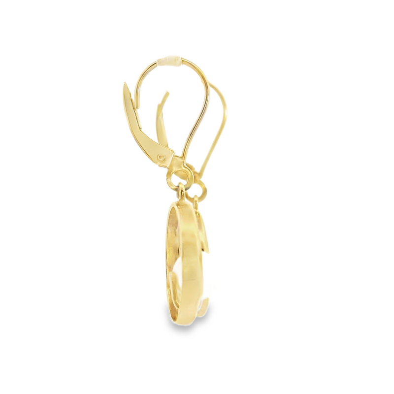 14K YG Pearl & Diamond Dangle Earrings