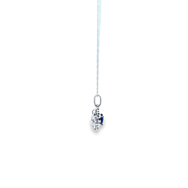 14K WG Sapphire & Diamond Pendant