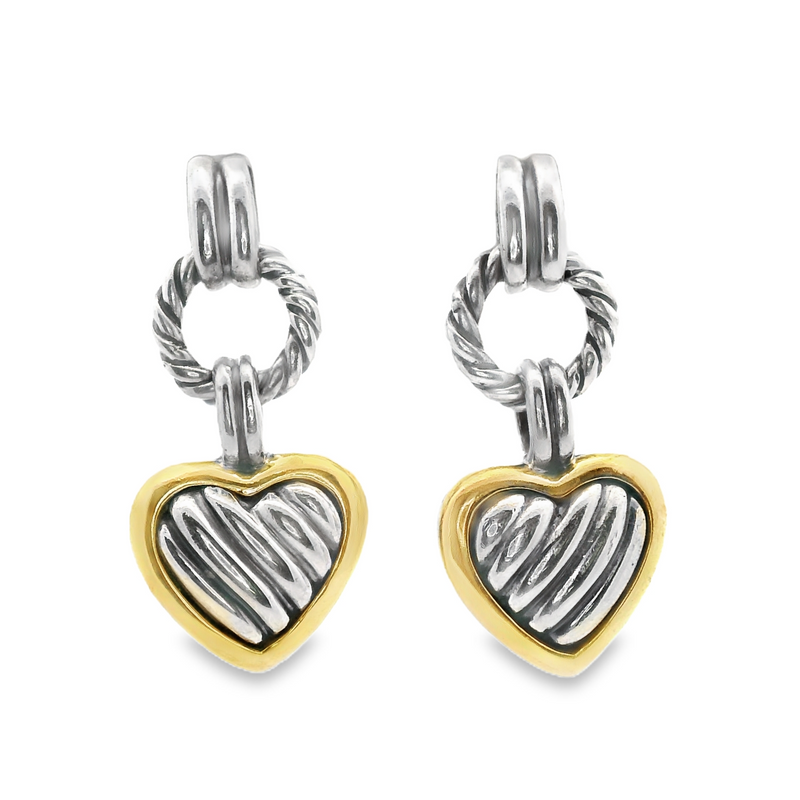 David Yurman Sterling Silver & 18K Yellow Gold Dangle Earrings