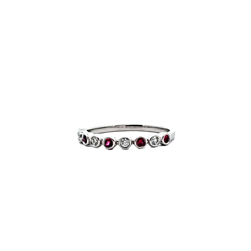 14K WG Ruby & Diamond Band