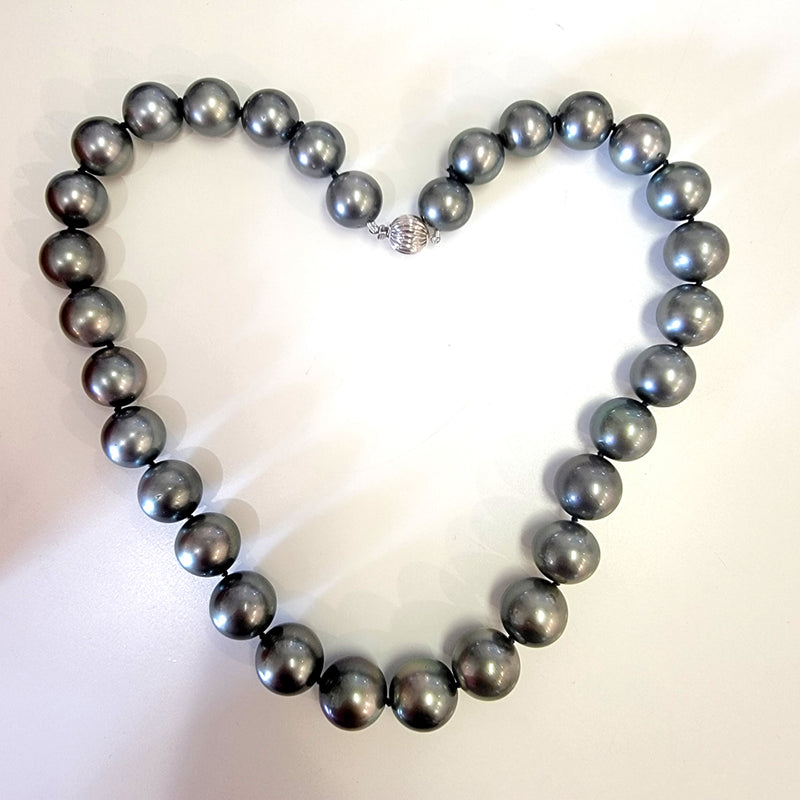 Tahitian Pearl Necklace 16" 12-15MM 14K WG Clasp