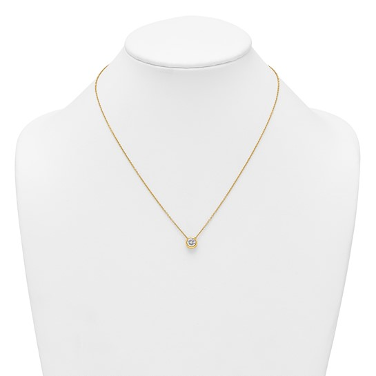 Sterling Silver Gold Plated CZ Necklace