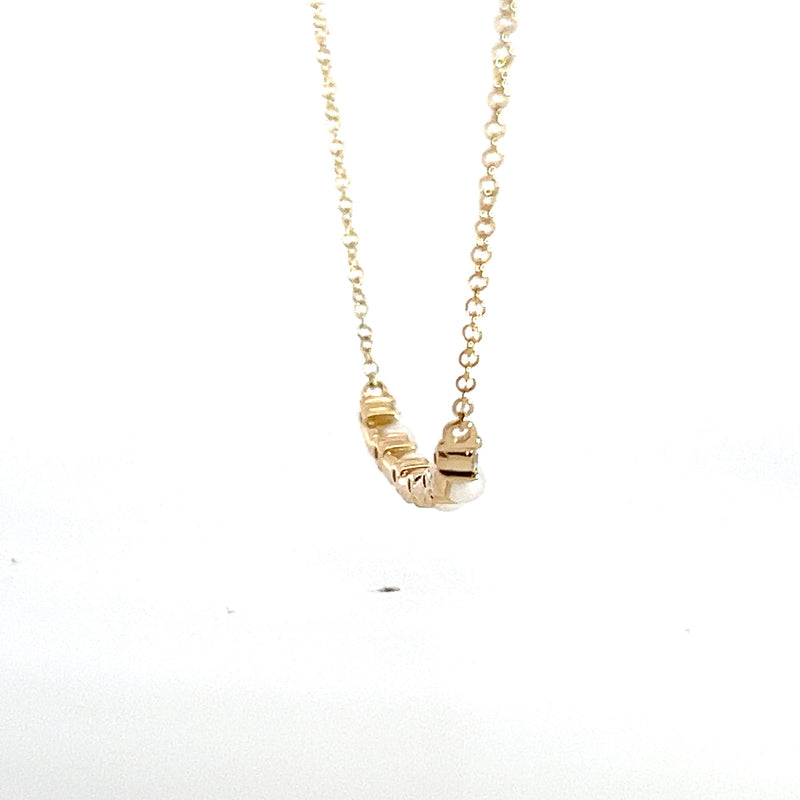 14K YG Pearl & Diamond Necklace