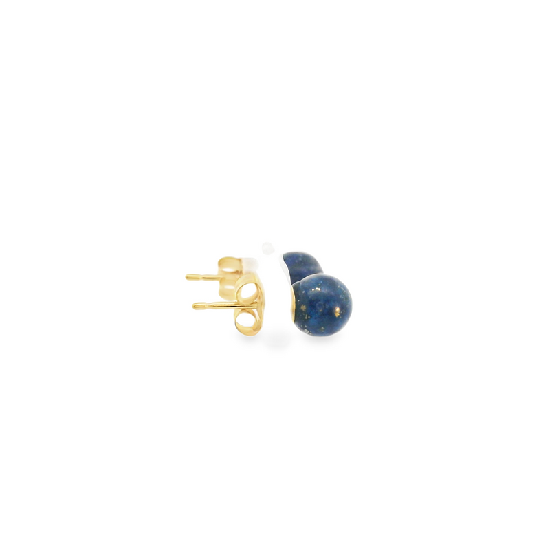 14K YG Lapis Lazuli Stud Earrings