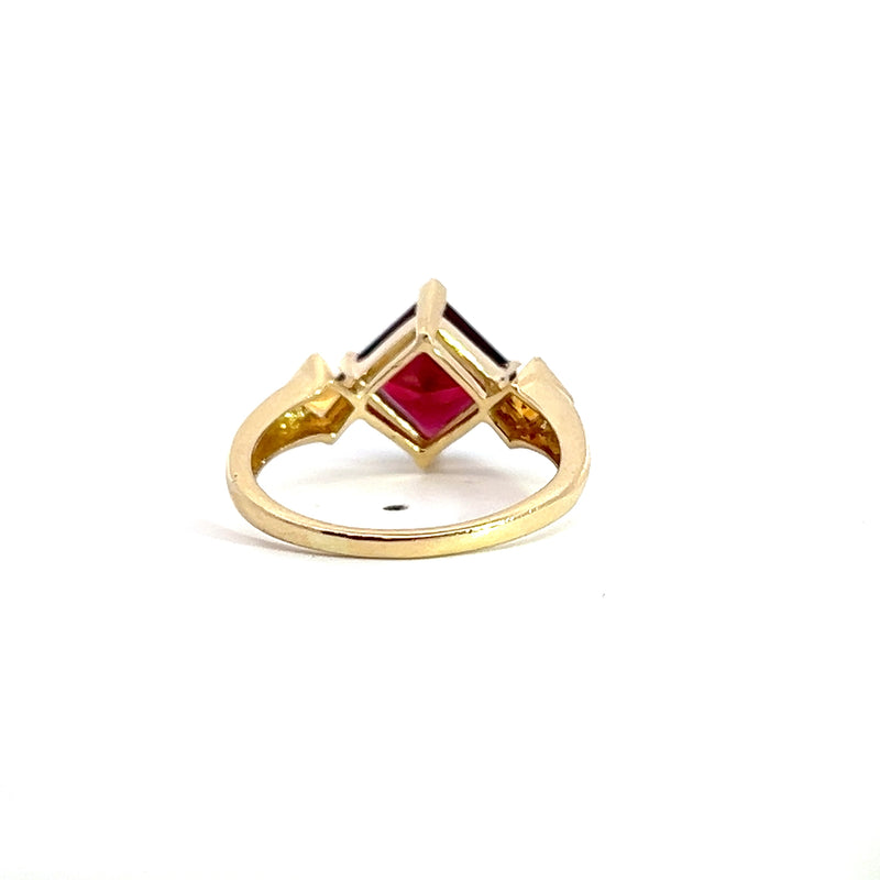 14K YG Garnet & Citrine Ring