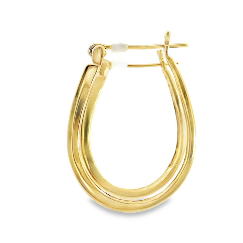 14K YG Diamond Hoop Earrings 1.00 CT TW