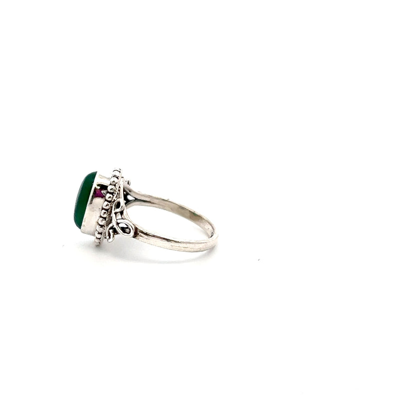 Sterling Silver Green Onyx Ring