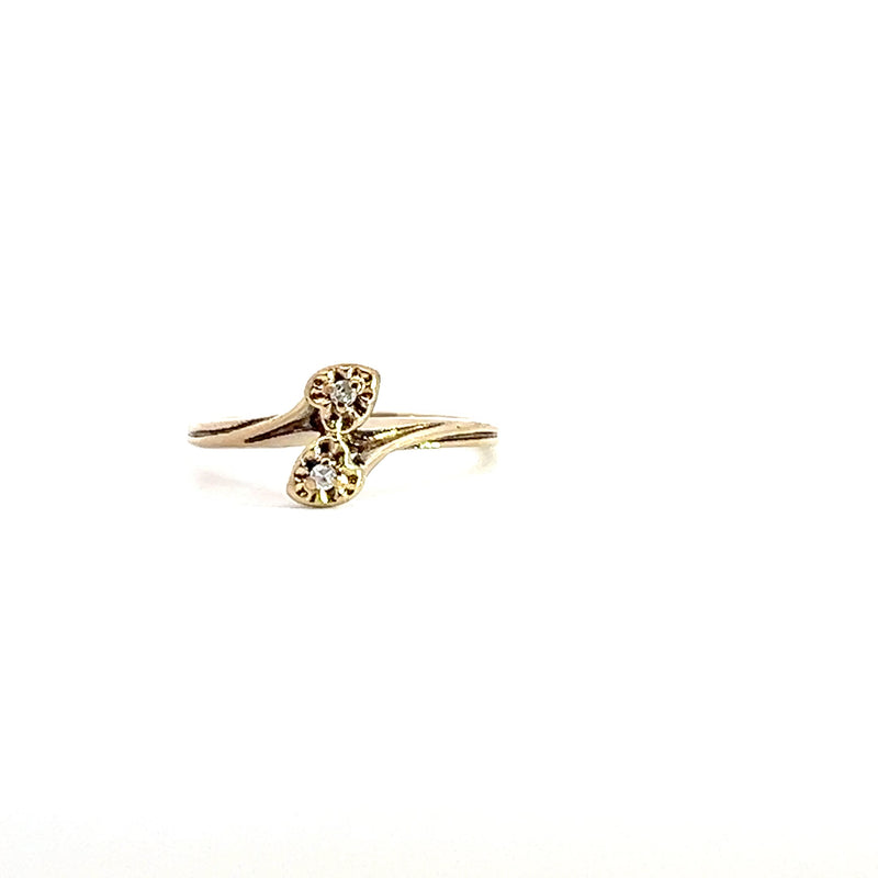 14K YG Heart Diamond Ring 0.02