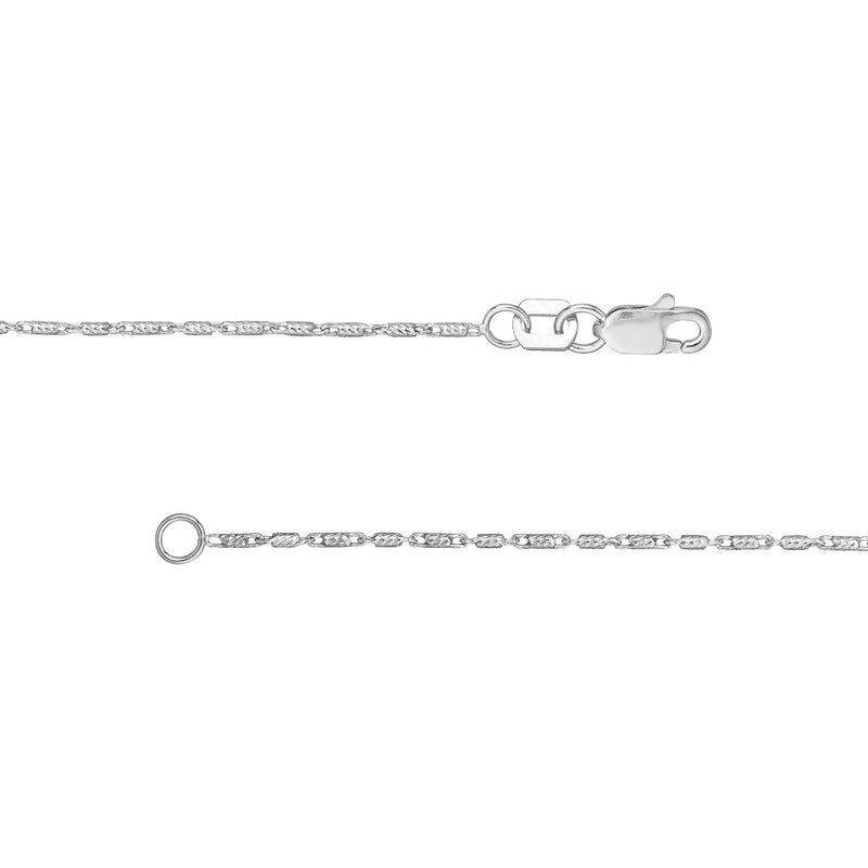 WG Diamond Cut Tube Bead Chain 16"