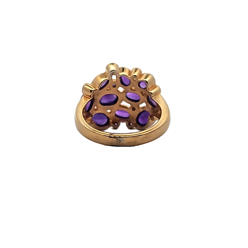 Yellow Gold Plated Sterling Silver Amethyst Ring