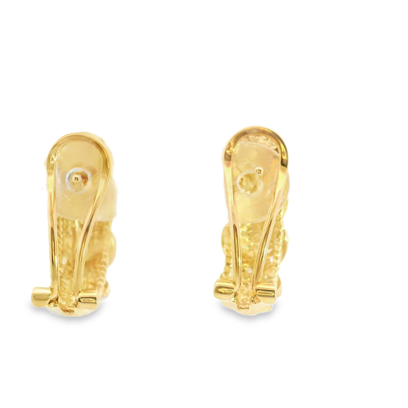 14K Two Tone Diamond Earrings