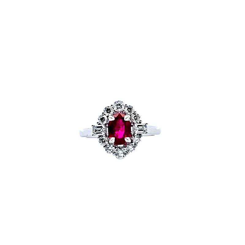 18K WG Ruby & Diamond Ring