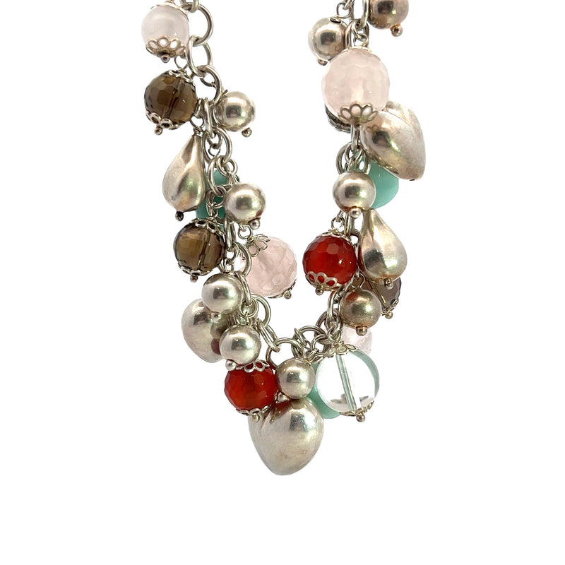 Vincenza Sterling Silver Gemstone Charm Bracelet