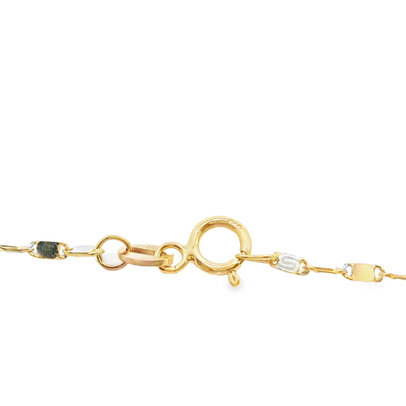 14K Two Tone 20" Fancy Link Chain