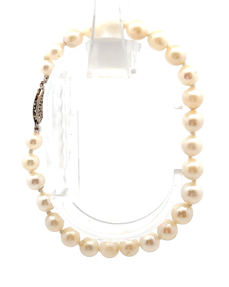 14K WG Freshwater Pearl Bracelet