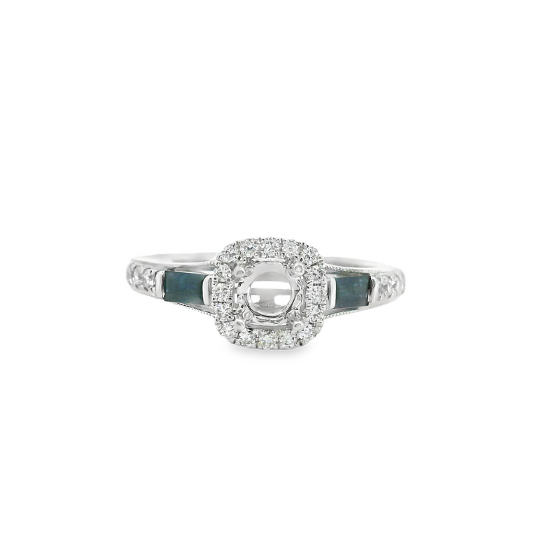 14K WG SAPPHIRE/DIAMOND RING
