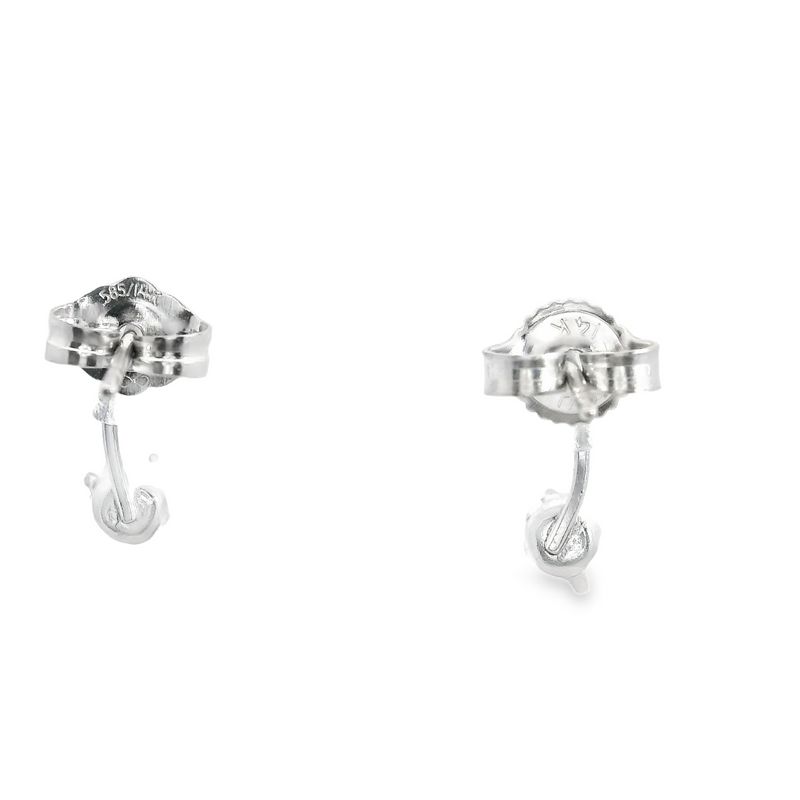 14K WG CZ Drop Earrings