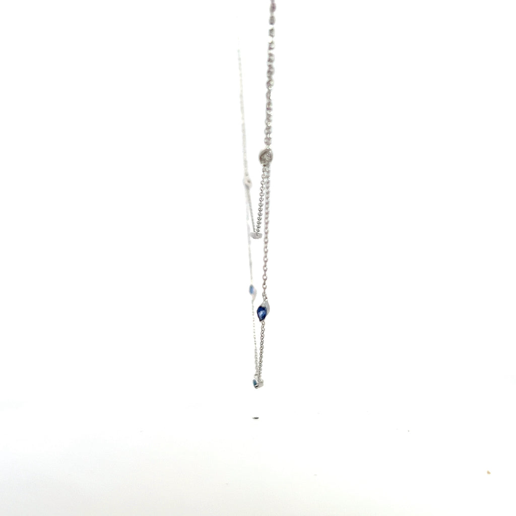 14K WG Sapphire & Diamond Necklace