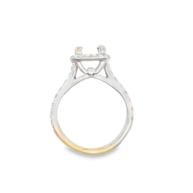 14K WG Halo Diamond Semi Mount