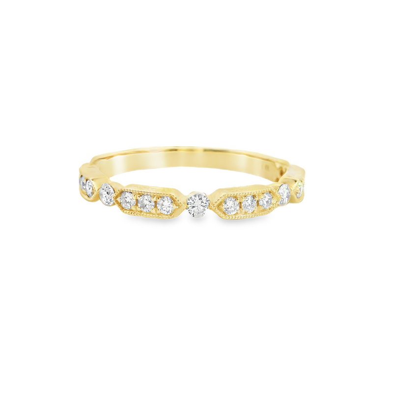14K YG Diamond Band