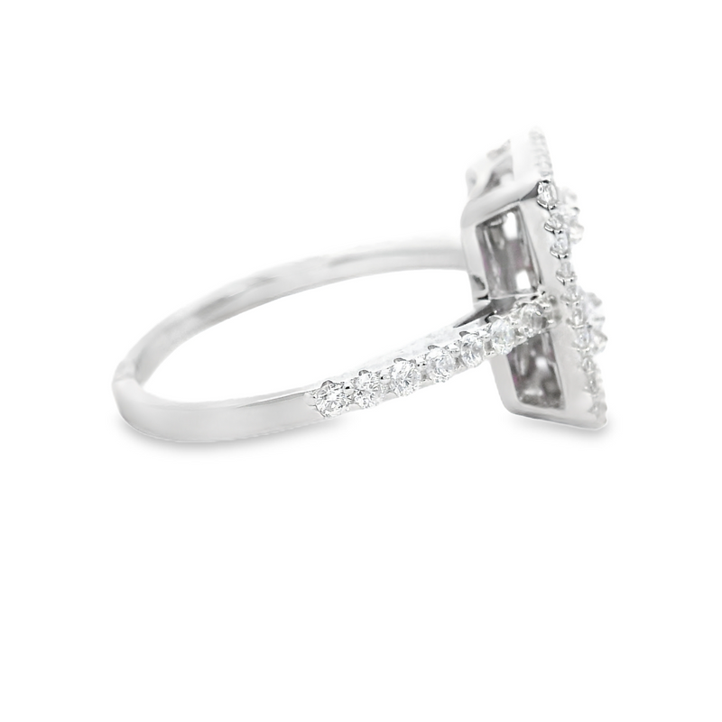 Sterling Silver Red & White CZ Ring