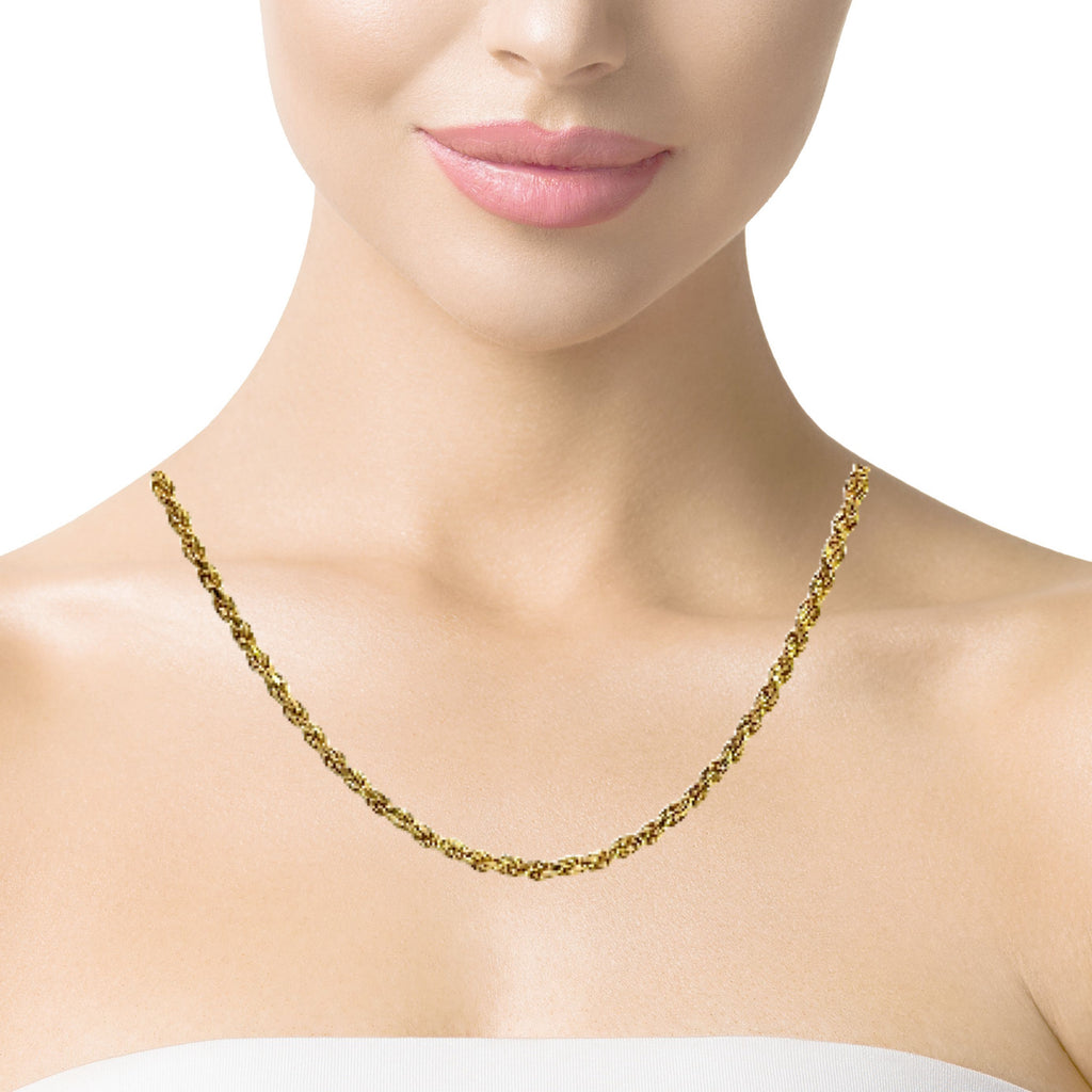 Sterling SIlver Gold Plated Rope Chain 24"