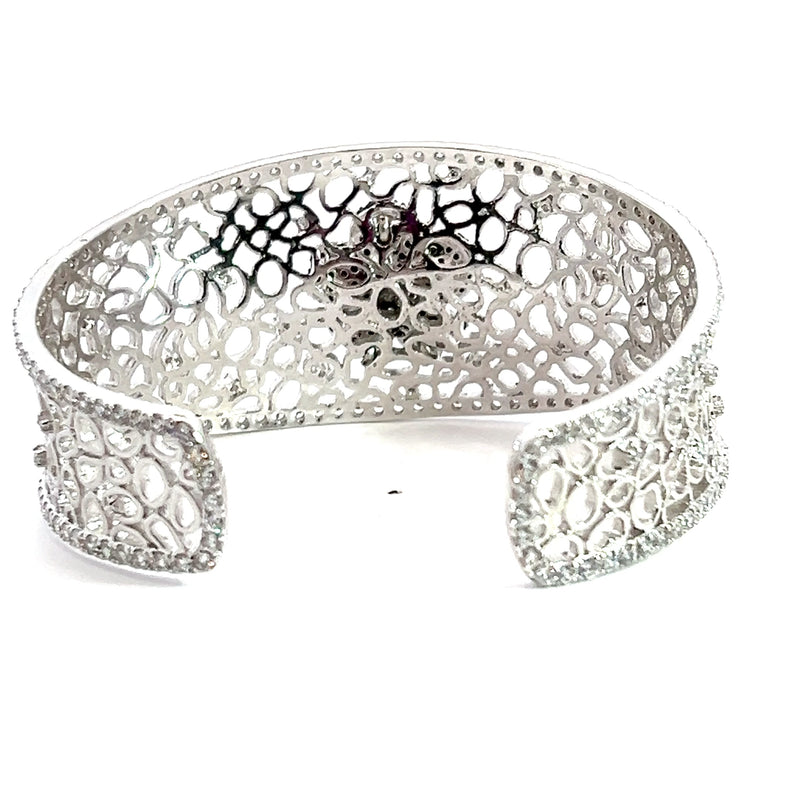 Wide CZ Bangle Bracelet