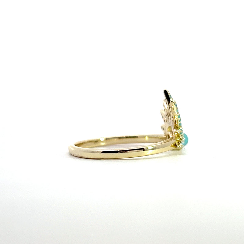 14K yellow gold plated synthet