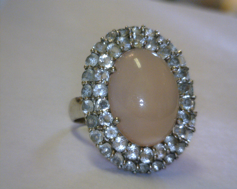 SS QUARTZ/CRYSTAL RING