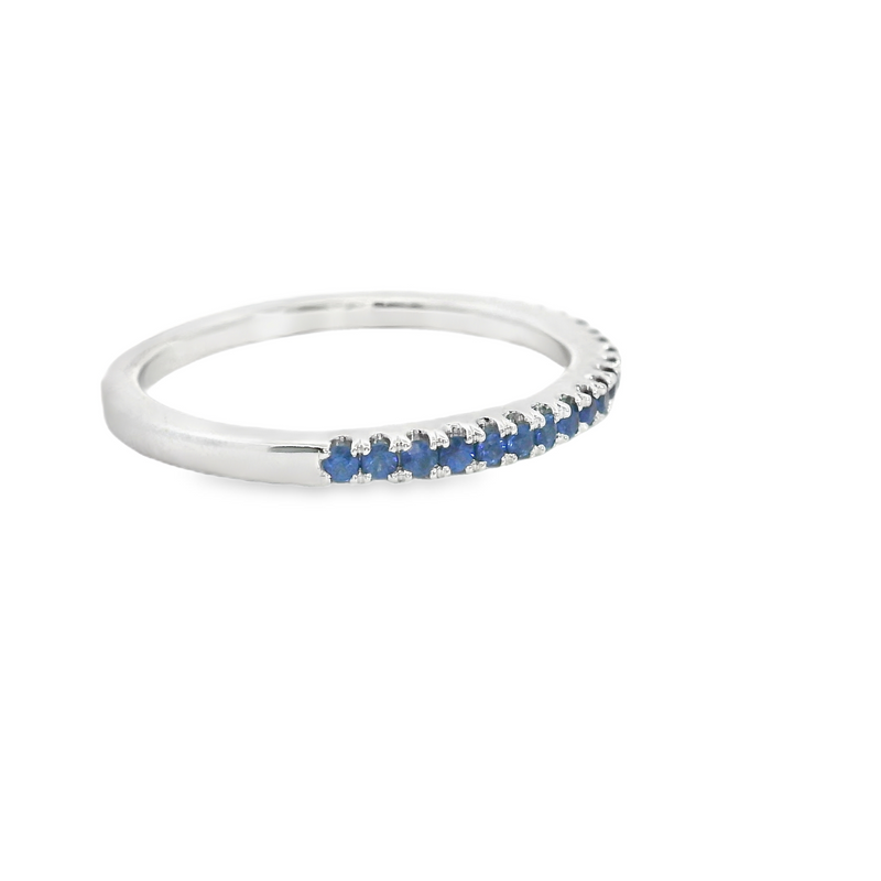 14K WG Sapphire Stackable Band