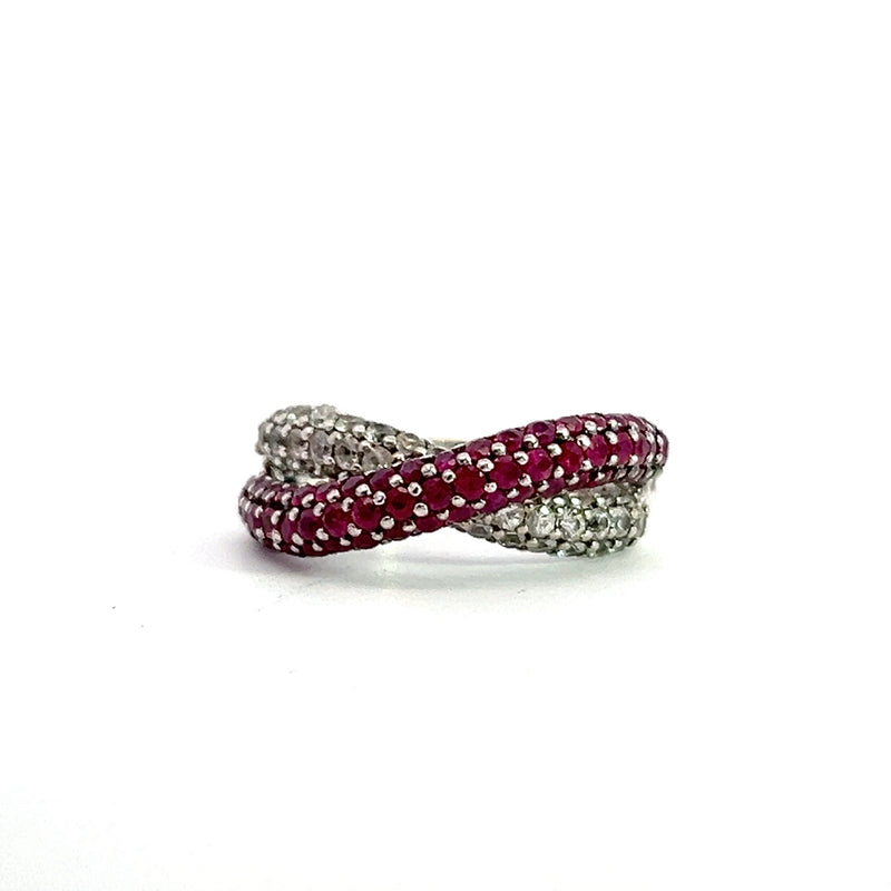 Sterling Silver Effy Ruby & White Sapphire Ring