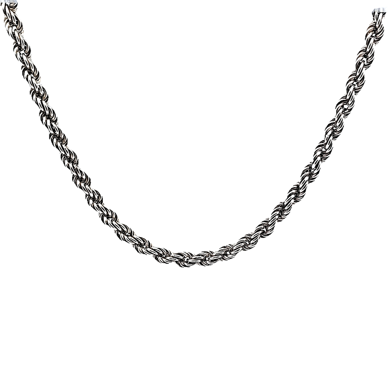 Sterling Silver 15.5" Wide Rope Chain