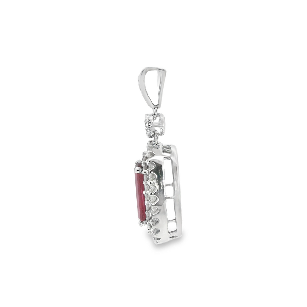 14K WG Ruby & Diamond Pendant