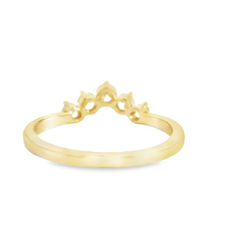 14K YG Curved Diamond Band 0.4